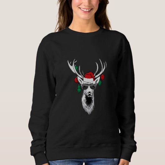 Sweatshirt Lunettes de soleil Reindeer cool (Devant)