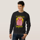 Sweatshirt Lunettes de soleil Rétro Couché de soleil Plage Va (Devant entier)