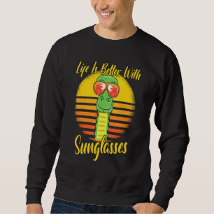 Sweatshirt Lunettes de soleil Retro Sunset Beach Vacances Ser