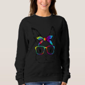 Sweatshirt Lunettes de soleil visage lapin Tie Dye Lunettes d (Devant)