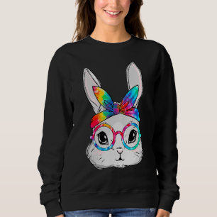 Sweatshirt Lunettes de soleil visage lapin Tie Dye Lunettes d