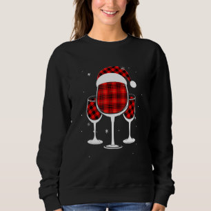 Sweatshirt Lunettes de vin de buffle rouge pansé Noël