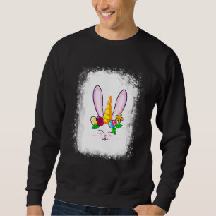 Sweatshirt Lunettes léopard à visage de lapin blanchies Happy