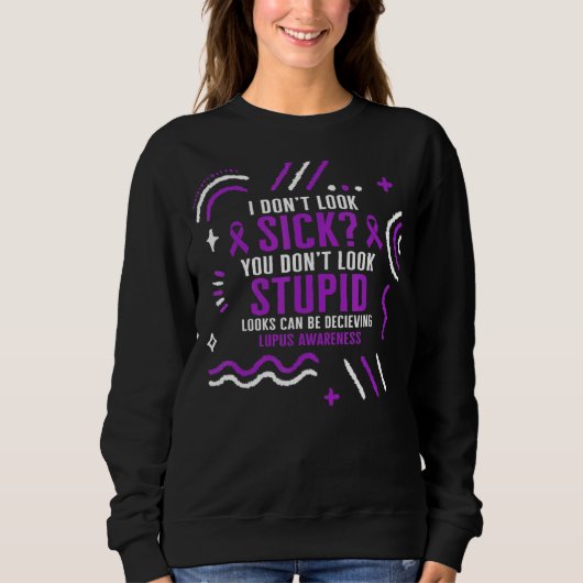 Sweatshirt Lupus Sensibilisation Ne Semble Pas Malade Violet (Devant)