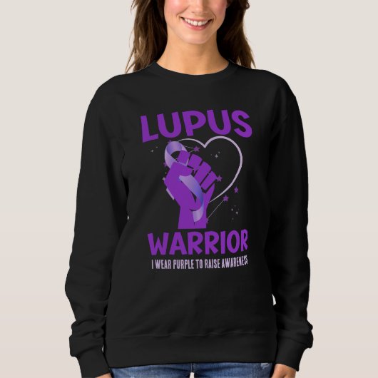 Sweatshirt LUPUS WARRIOR Purple Personnalisé Sensibilisation (Devant)