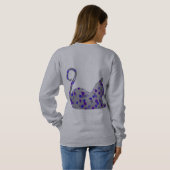 Sweatshirt L'usage de femmes bleu de chat de mosaïque (Dos entier)