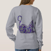 Sweatshirt L'usage de femmes bleu de chat de mosaïque (Dos)