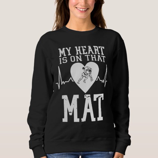Sweatshirt Lutter Mère Mon Coeur Est Sur Ce Mat Lutter (Devant)