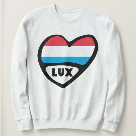 Sweatshirt Luxembourg Code Pays Drapeau Coeur LUX (Design devant)