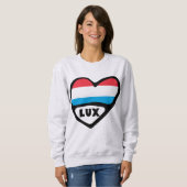 Sweatshirt Luxembourg Code Pays Drapeau Coeur LUX (Devant entier)