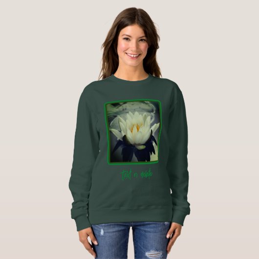 Sweatshirt Lys d'eau blanche Fleur de Lotus Blossom Perso (Devant entier)