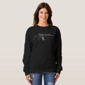 Sweatshirt M4A1 Carbine Military Assault Rifle Gun (Devant entier)