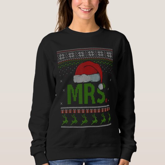 Sweatshirt M. Et Mme Claus Douce De Noël Vilaine Correspondan (Devant)
