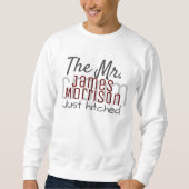 Sweatshirt M. Newlysée Mariage de script marron moderne (Devant)