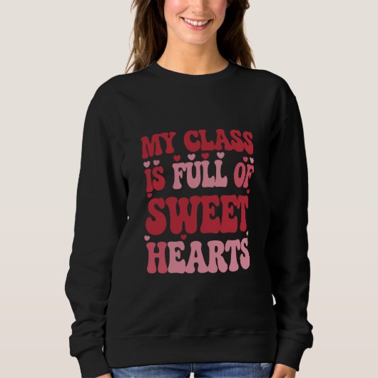 Sweatshirt Ma classe est pleine de coeur Saint-Valentin (Devant)