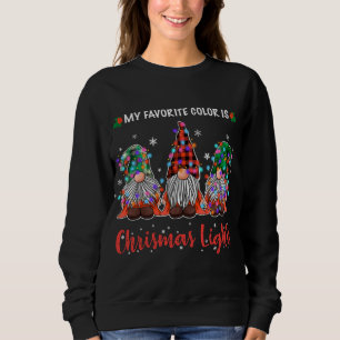 Sweatshirt Ma Couleur Favorite Est Noël Léger Gnomes Joyeux