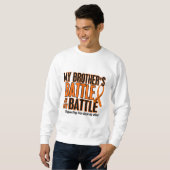 Sweatshirt Ma de bataille leucémie de frère trop (Devant entier)