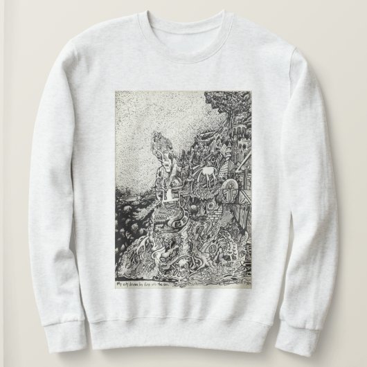 Sweatshirt Ma ville entraînée par le feu dans la mer (Design devant)