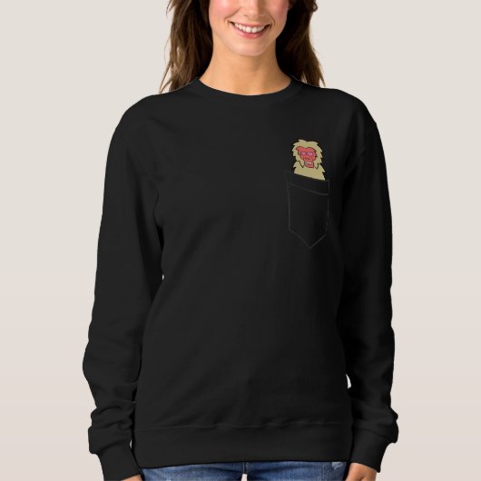 Sweatshirt Macaque Monkey In a Pocket Funny Pocket Macaque (Devant)