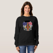 Sweatshirt Macareux Cool Avec Des Lunettes De Soleil Drapeau (Devant entier)