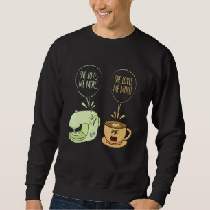 Sweatshirt Machine à coudre Café Coudre Coudre Coussin Coussi