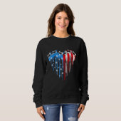 Sweatshirt Machine à coudre Drapeau américain 4 juillet (Devant entier)