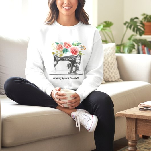 Sweatshirt Machine à coudre Noire Stitching Seamstress