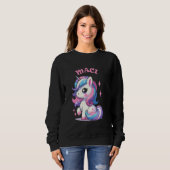 Sweatshirt Maci Cute Unicorn Design pour filles Nom Maci (Devant entier)