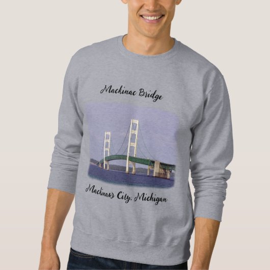 Sweatshirt Mackinac Bridge Chemise Mackinaw v2 noir lettrage (Devant)