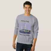 Sweatshirt Mackinac Bridge Chemise Mackinaw v2 noir lettrage (Devant entier)