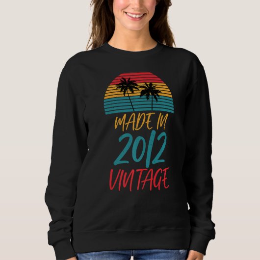 Sweatshirt Made in 2012 Tees Vintage Retro Style (Devant)