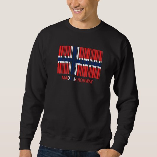 Sweatshirt Made in Norway Flag Barcode (Devant)