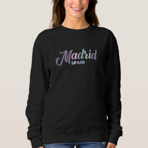 Sweatshirt Madrid Espagne Pastel Rétro Typographie Vibe