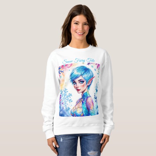 Sweatshirt Magic elf neige forêt gelée conte de fées (Devant entier)
