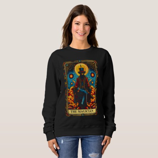 Sweatshirt Magicien mystique de la carte Tarot (Devant entier)