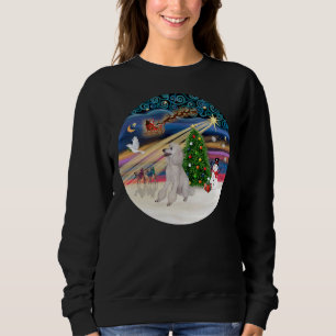 Sweatshirt Magie De Noël Avec Un Caniche Blanc Standard
