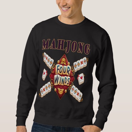 Sweatshirt Mahjong Four Winds Funny Pun (Devant)