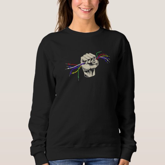 Sweatshirt Main avec câbles musicien électronique câble audio (Devant)