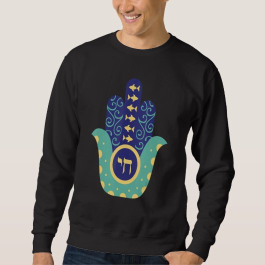 Sweatshirt Main de Hamsa Arabic Hindouisme Protéger Fatima Fo (Devant)