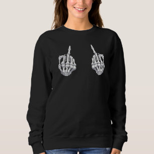 Sweatshirt Main de squelette Halloween os majeur doigt crâne 
