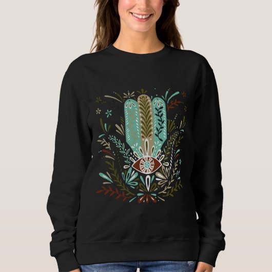 Sweatshirt Main Hamsa - Palette Terre (Devant)
