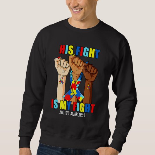 Sweatshirt Main Son Combat Est Mon Mois De Sensibilisation su (Devant)