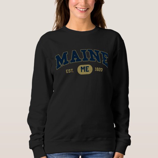 Sweatshirt Maine Classic Collegiate Varsity Style COZY Maine (Devant)