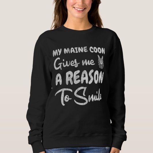 Sweatshirt Maine Coon Chat Smile (Devant)