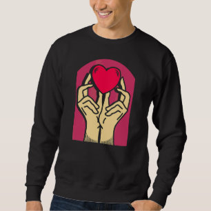 Sweatshirt Mains Coeur Valentine's Love Relation Romantique