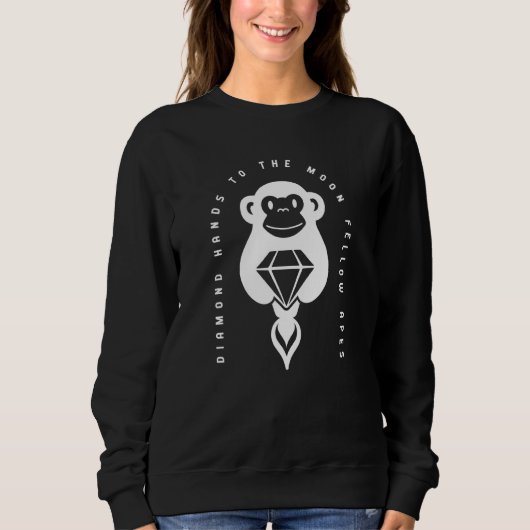Sweatshirt Mains De Diamant À La Lune Fellow Apes Rocket Ape (Devant)