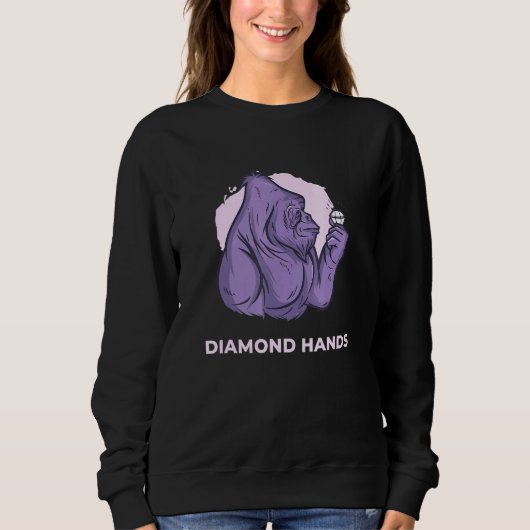 Sweatshirt Mains de diamant Millionaire Feg Token Hodl Gorill (Devant)