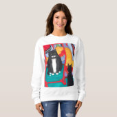 Sweatshirt Maison de Fun Tuxedo Fat Cat (Devant entier)