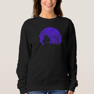 Sweatshirt Maison Hantée éffrayante Halloween Lune Dead Tree