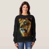 Sweatshirt Majestic Lion Drawing T-Shirt | Hand-Drawn Wild An (Devant entier)